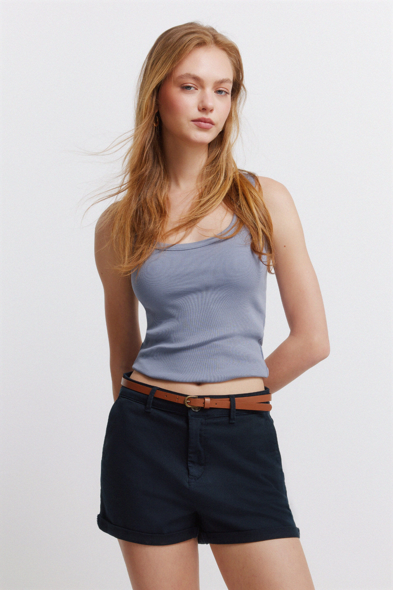 Springfield Short chino de algod&oacute;n azul