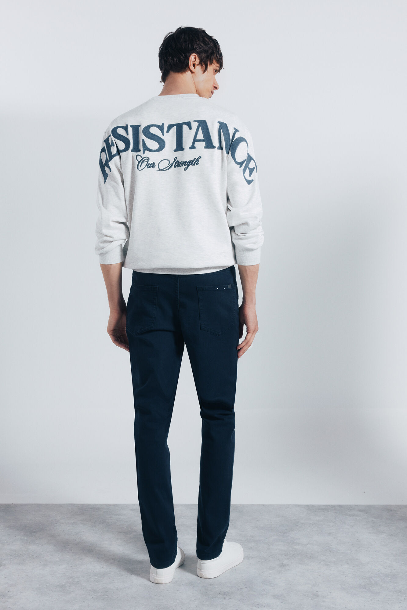 Springfield Pantal&oacute;n slim fit de 5 bolsillo azul