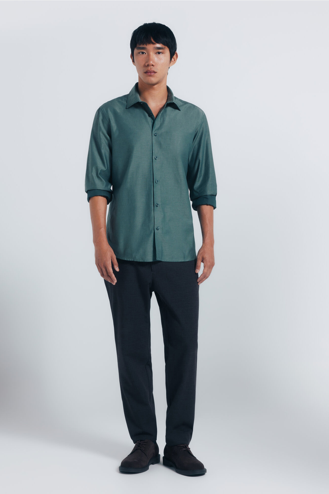 Springfield Camisa estructurada de f&aacute;cil cuidado verde