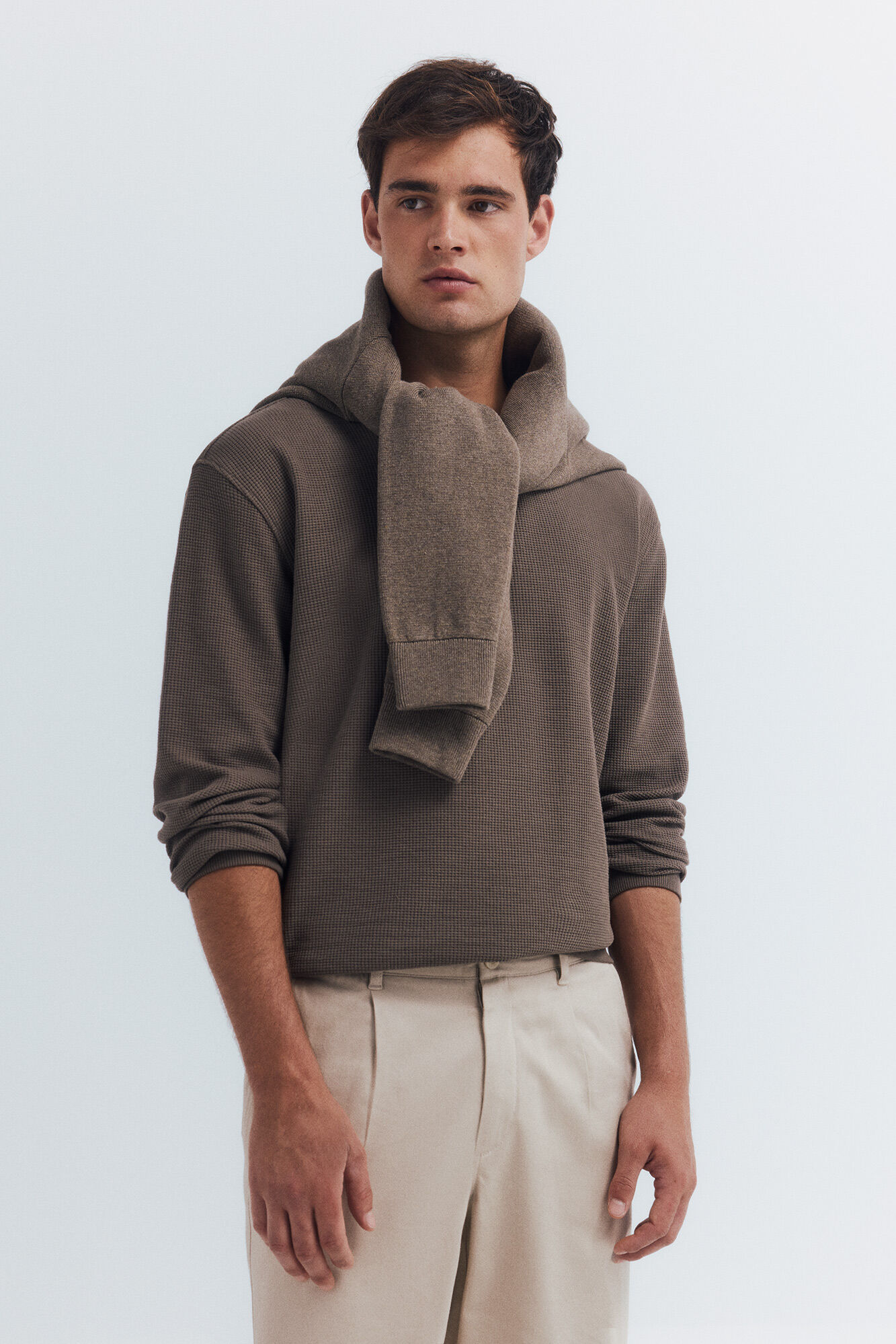 Springfield playera de manga larga con dise&ntilde;o de gofre