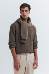 Springfield playera de manga larga con diseño de gofre café