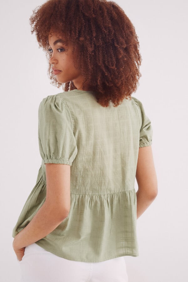 Springfield Blusa escote lace verde