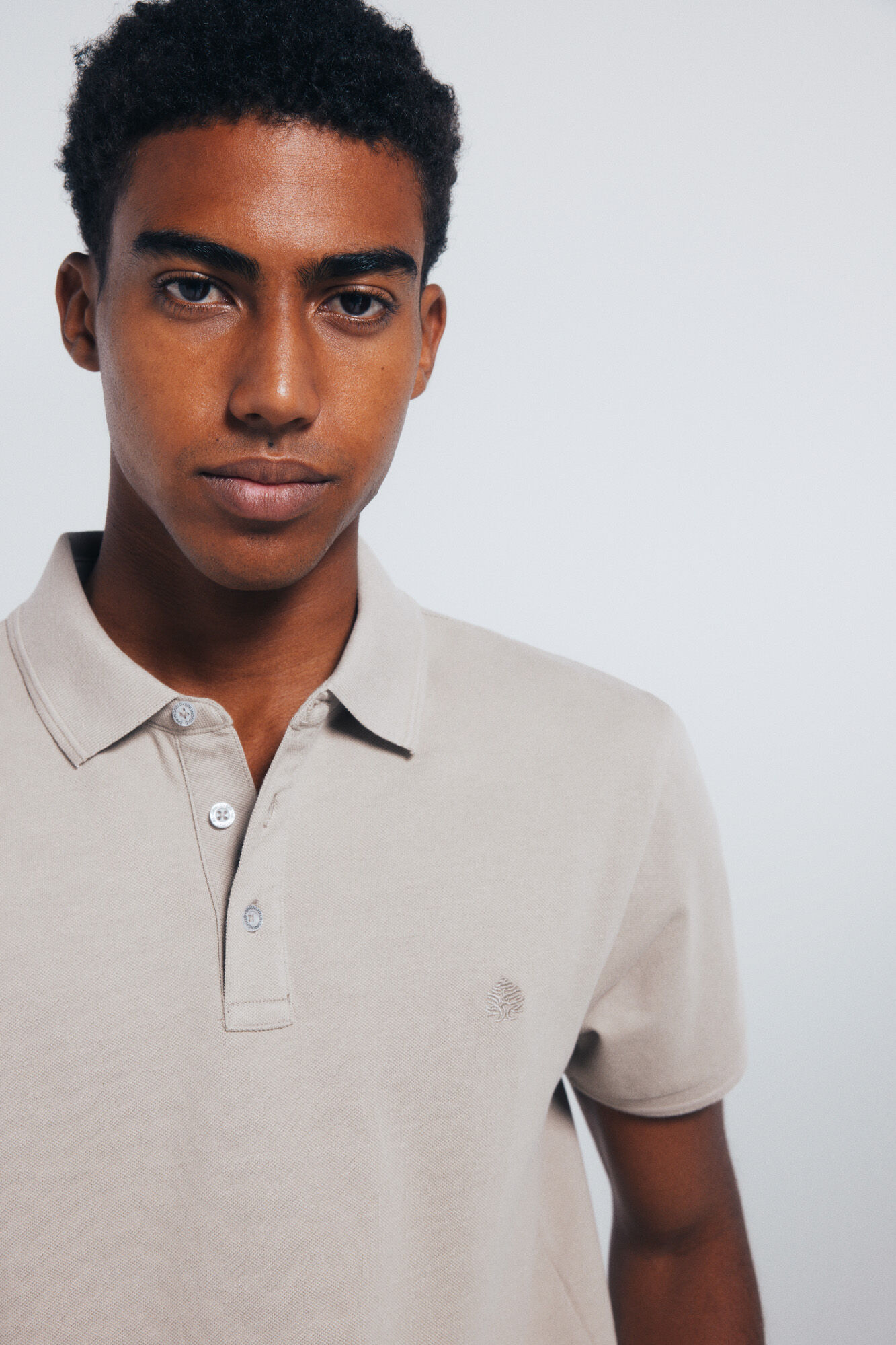 Springfield Polo de piqu&eacute; de corte entallado caf&eacute;