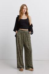 Springfield Pantal&oacute;n estampado r&uacute;stico con cord&oacute;n kaki
