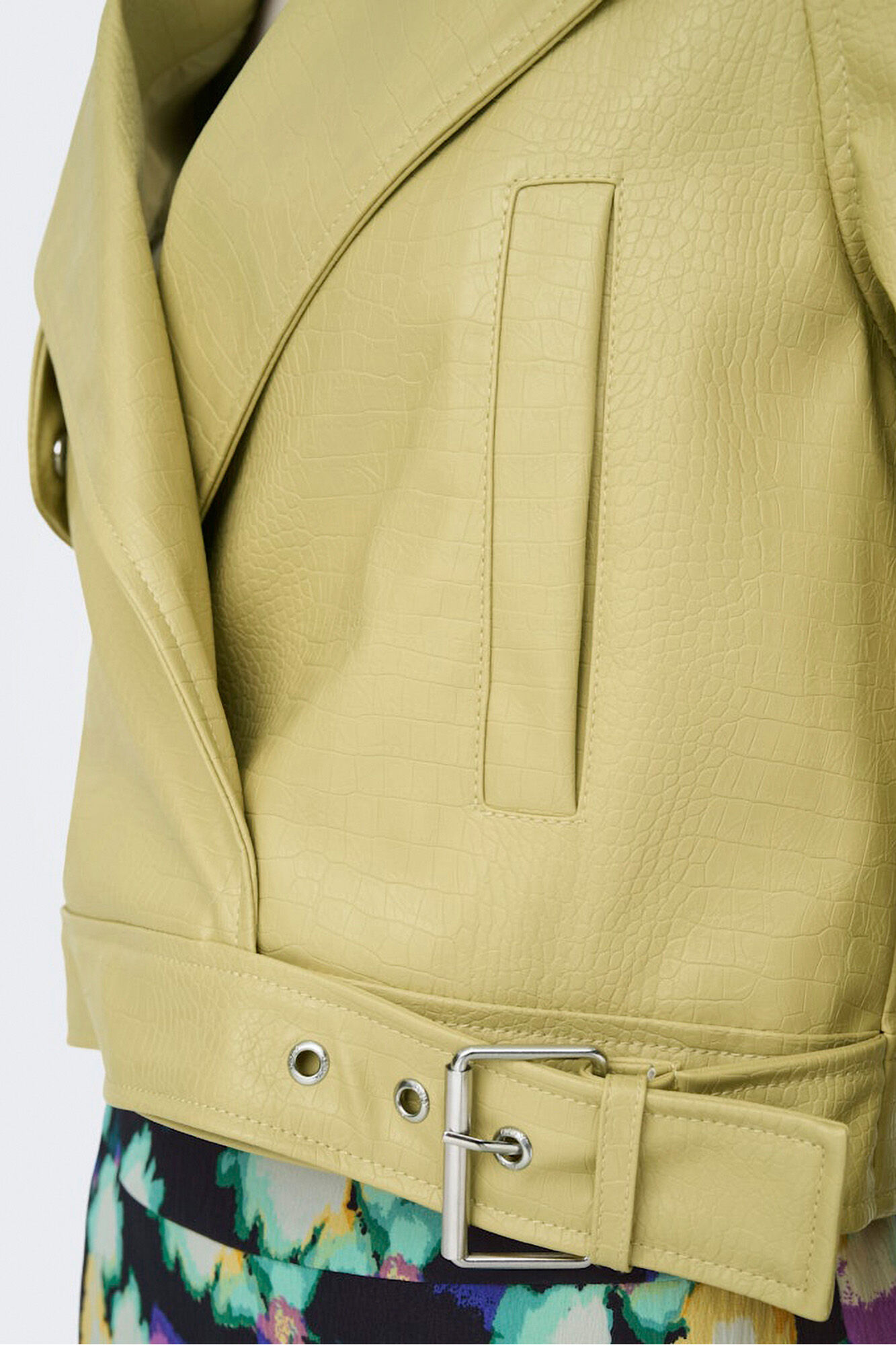 Only Chaqueta biker de polipiel beige