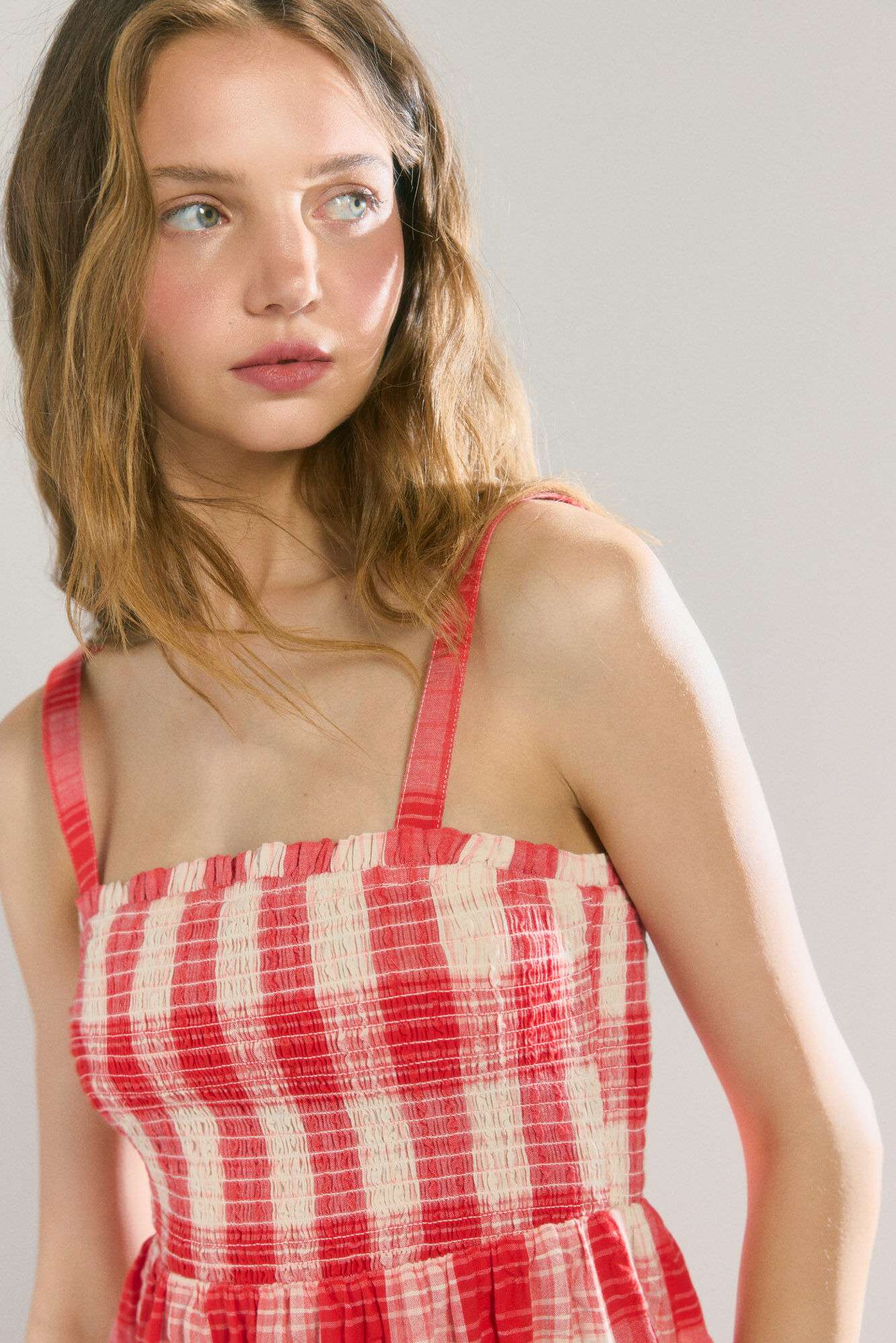 High Spirits Vestido de cuadros vichy rojo