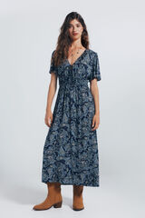 Springfield Vestido midi trenzas cintura azulado