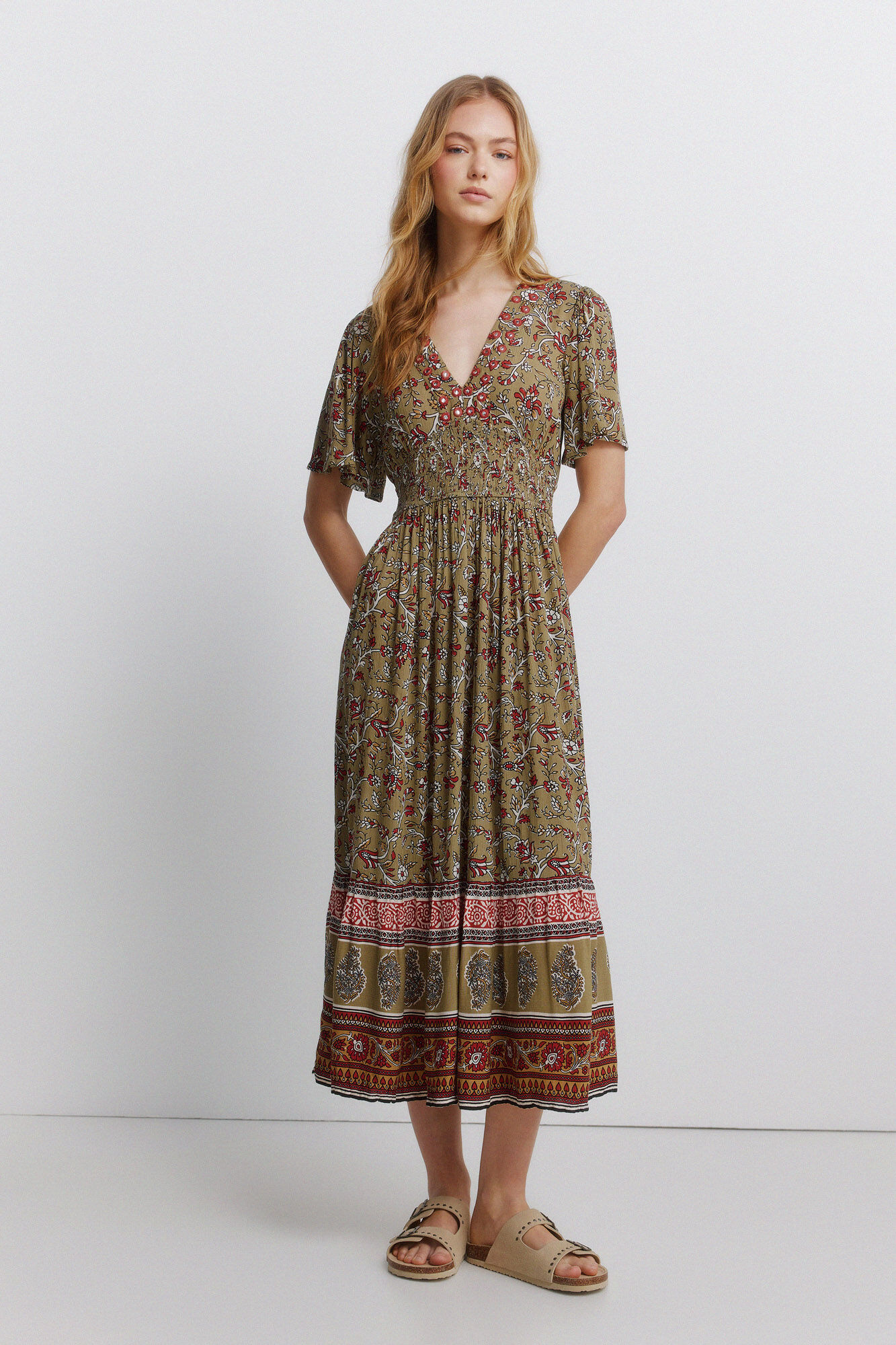 Springfield Vestido con escote de espejitos