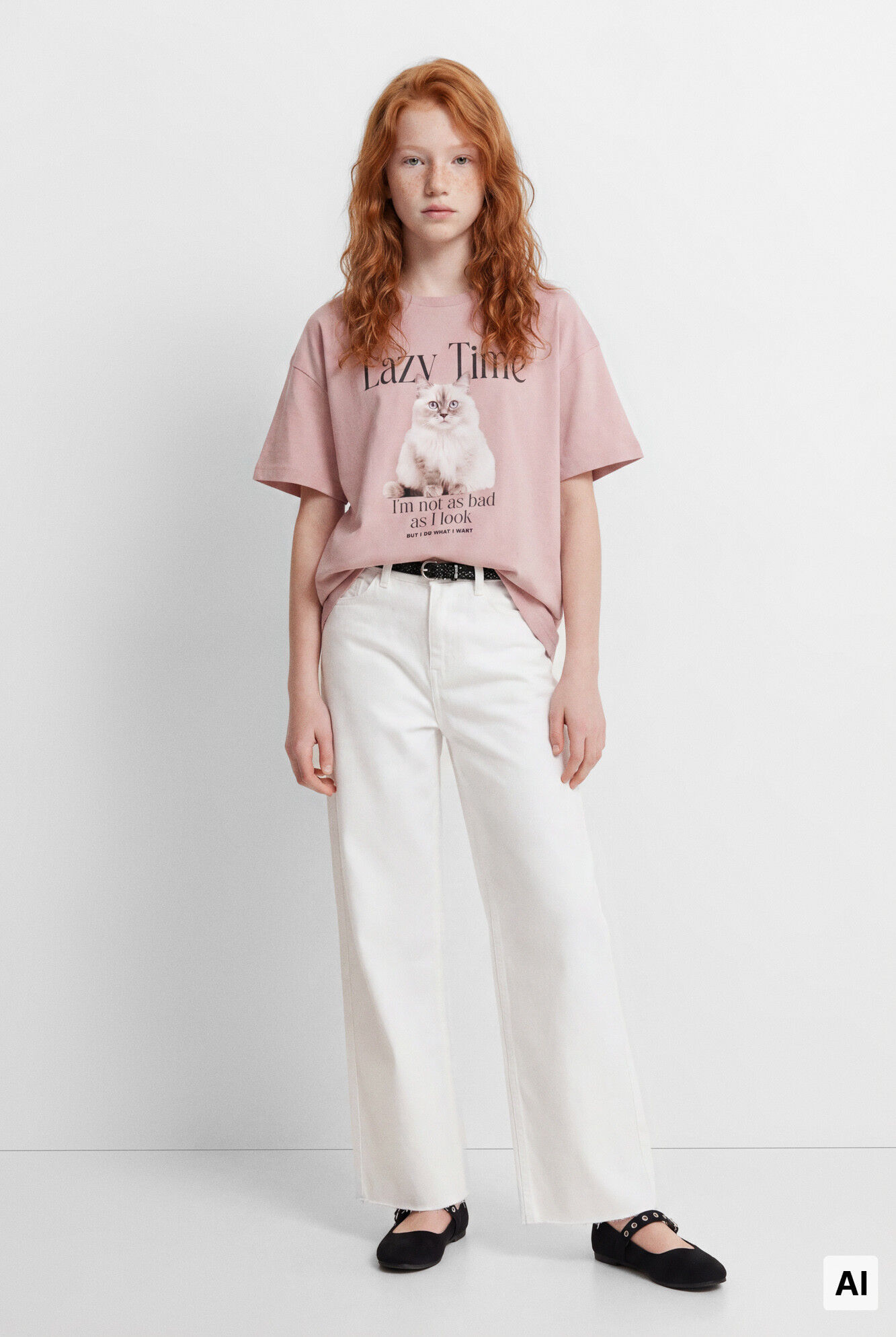 Springfield Kids Playera manga corta de gato para ni&ntilde;a