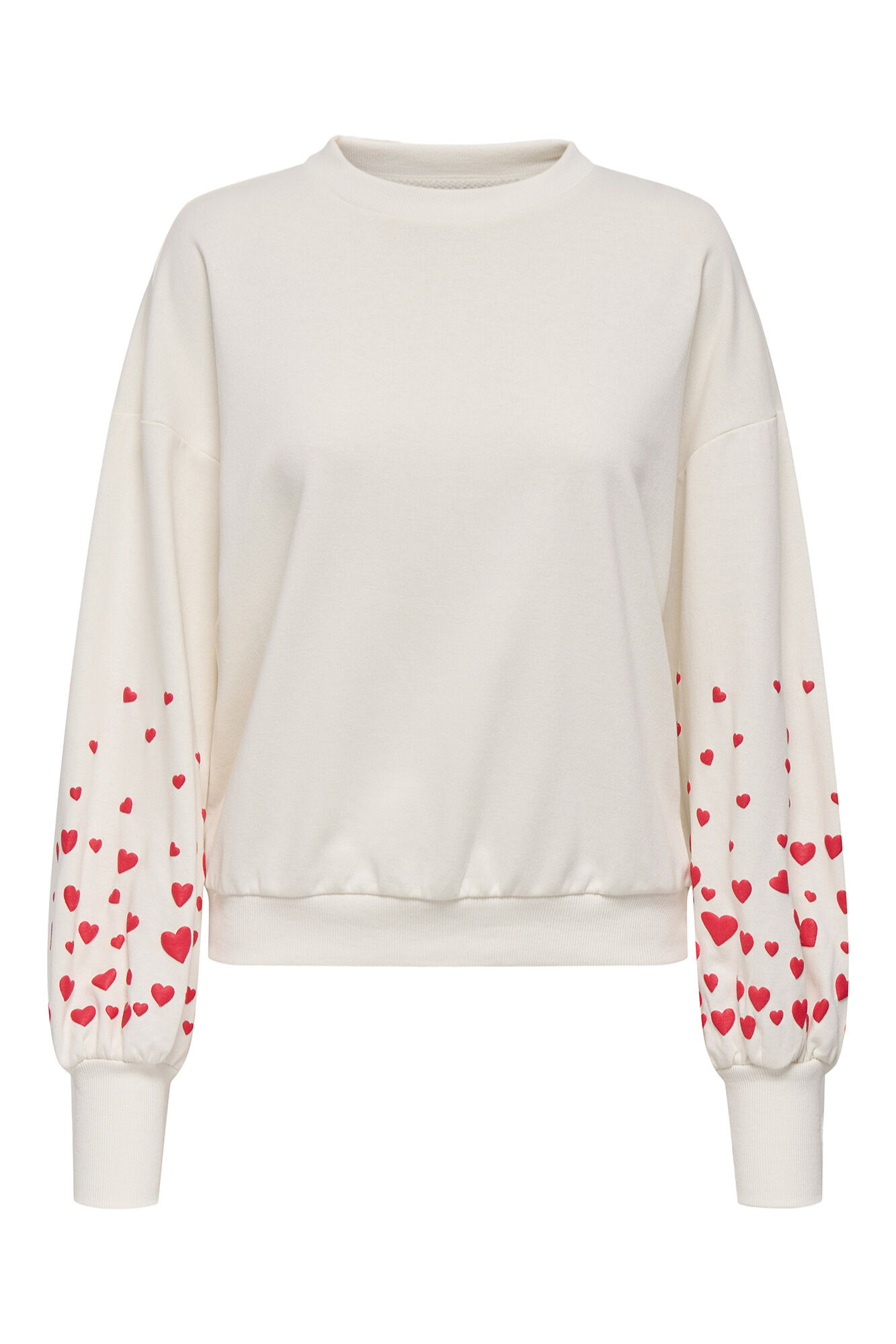 Only Sudadera de cuello redondo marfil