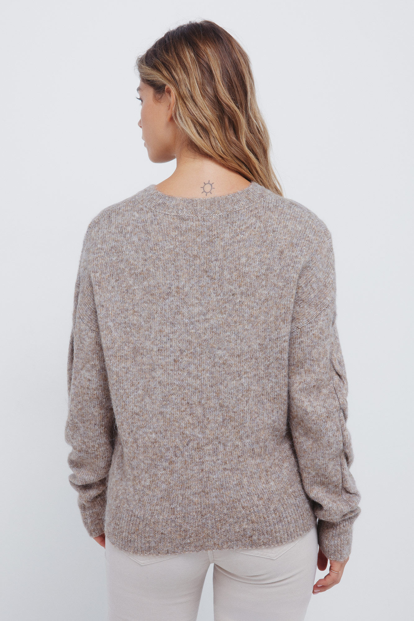 Springfield Jersey trenzado en cortes en pico gris