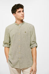 Springfield Camisa lino mao estampado