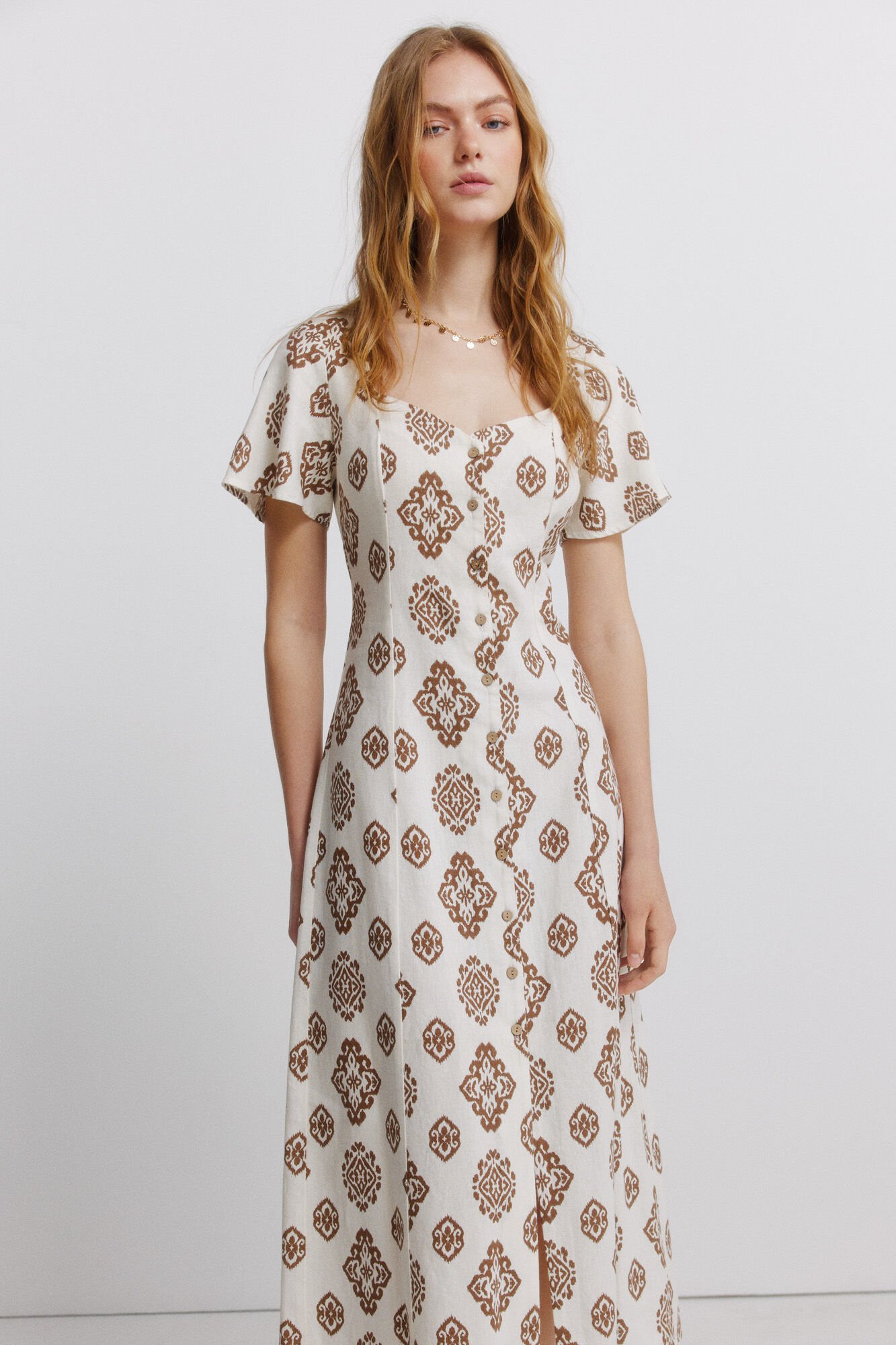 Springfield Vestido camisero estampado estampado