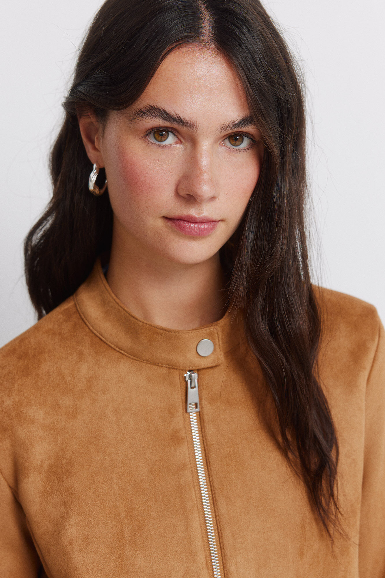 Springfield Chamarra corta de ante sint&eacute;tico nude