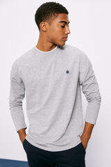 Springfield Playera manga larga doble cuello gris