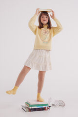 Springfield Sudadera flor cordón niña amarillo