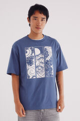 Springfield Camiseta paisajes azul