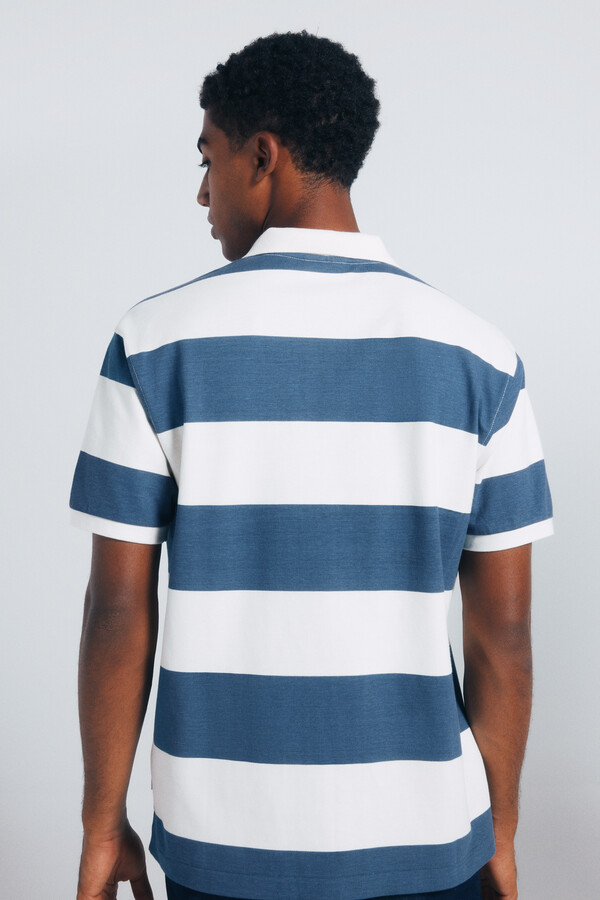 Springfield Polo piqué regular fit rayas anchas azul