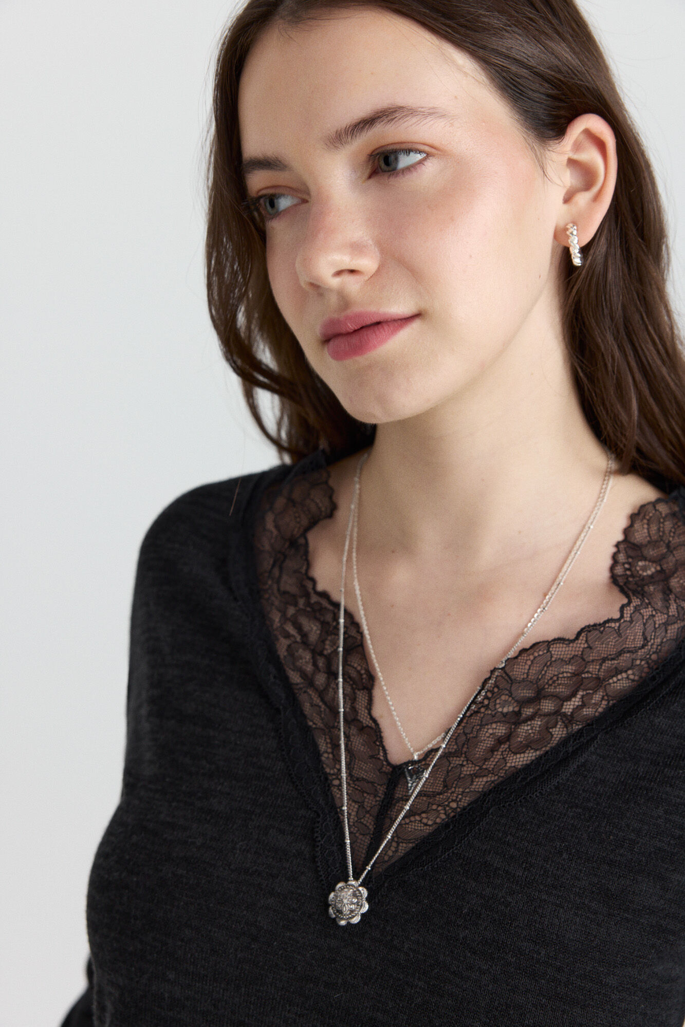 Springfield Playera cuello lace negro