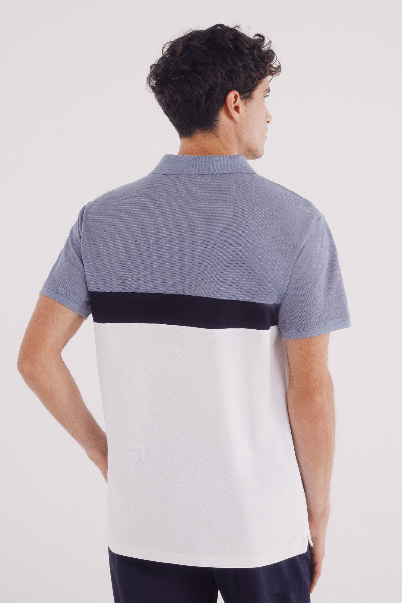 Springfield Polo piqu&eacute; bloques color slim fit azul