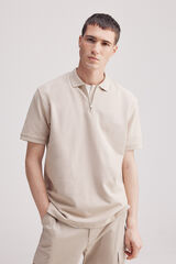 Springfield Polo piqué cremallera regular fit café