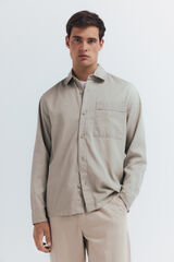 Springfield Sobrecamisa con tencel oversize blanco