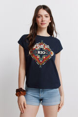 Springfield Playera sin mangas con estampado marino