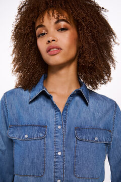 Springfield Camisa denim azul