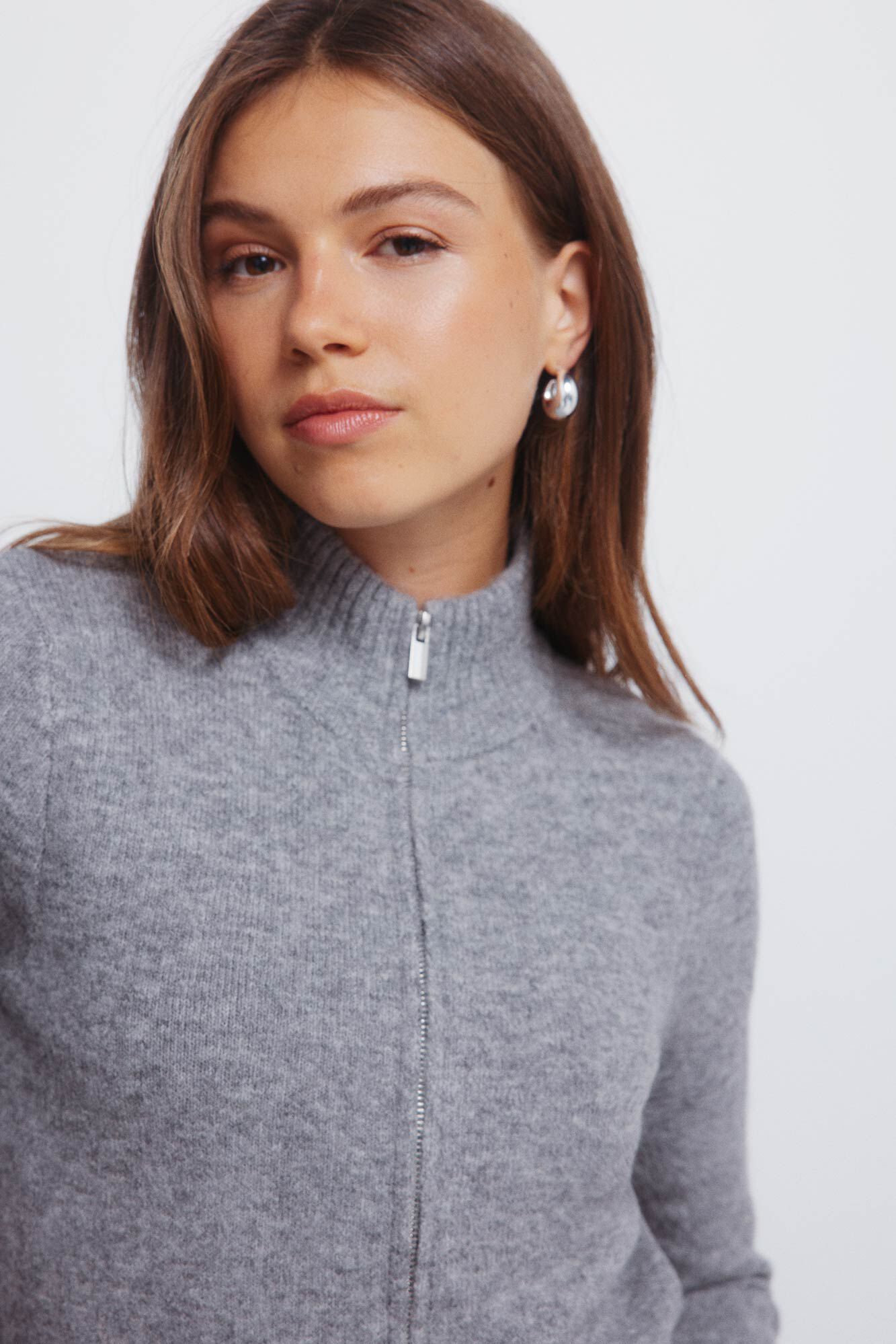 Springfield C&aacute;rdigan con cierre gris