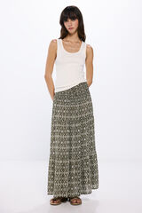 Springfield Falda midi elástico cintura khaki