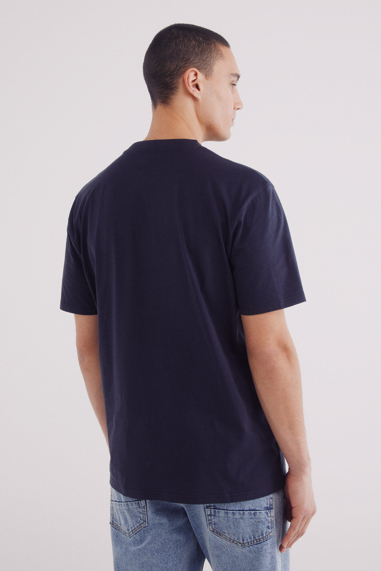 Springfield Playera b&aacute;sica cuello redondo azul