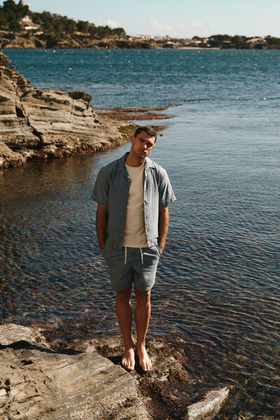 Springfield Bermudas denim tipo beach holgada azul