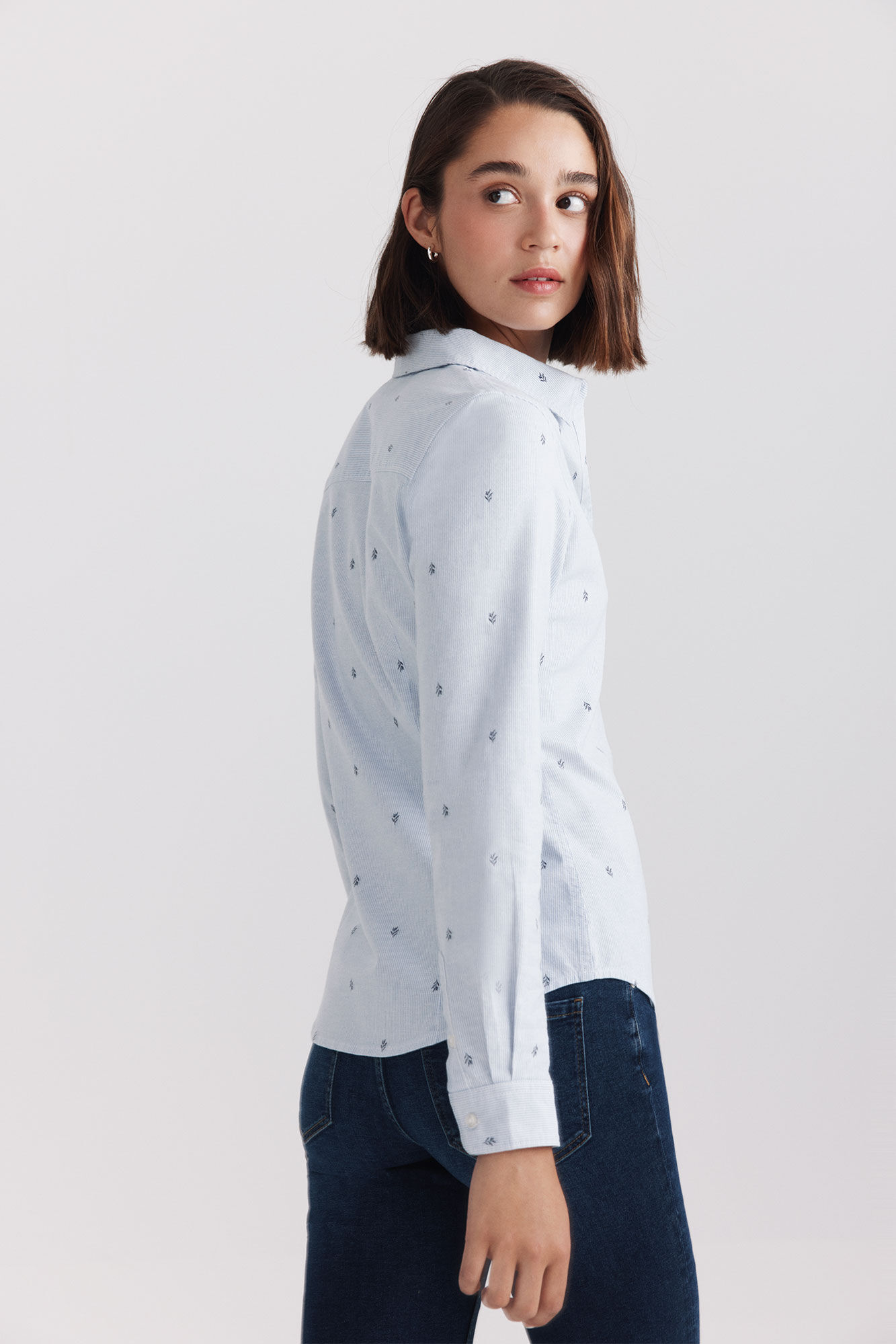 Springfield Blusa b&aacute;sica oxford marino