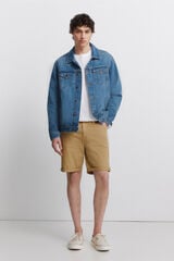 Springfield Bermudas de 5 bolsillos lavadas slim fit beige