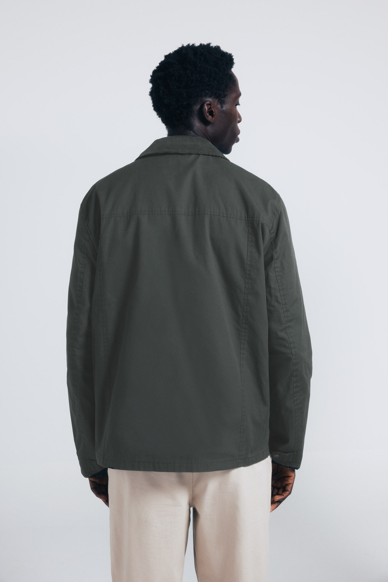 Springfield Parka corta cuello pana khaki