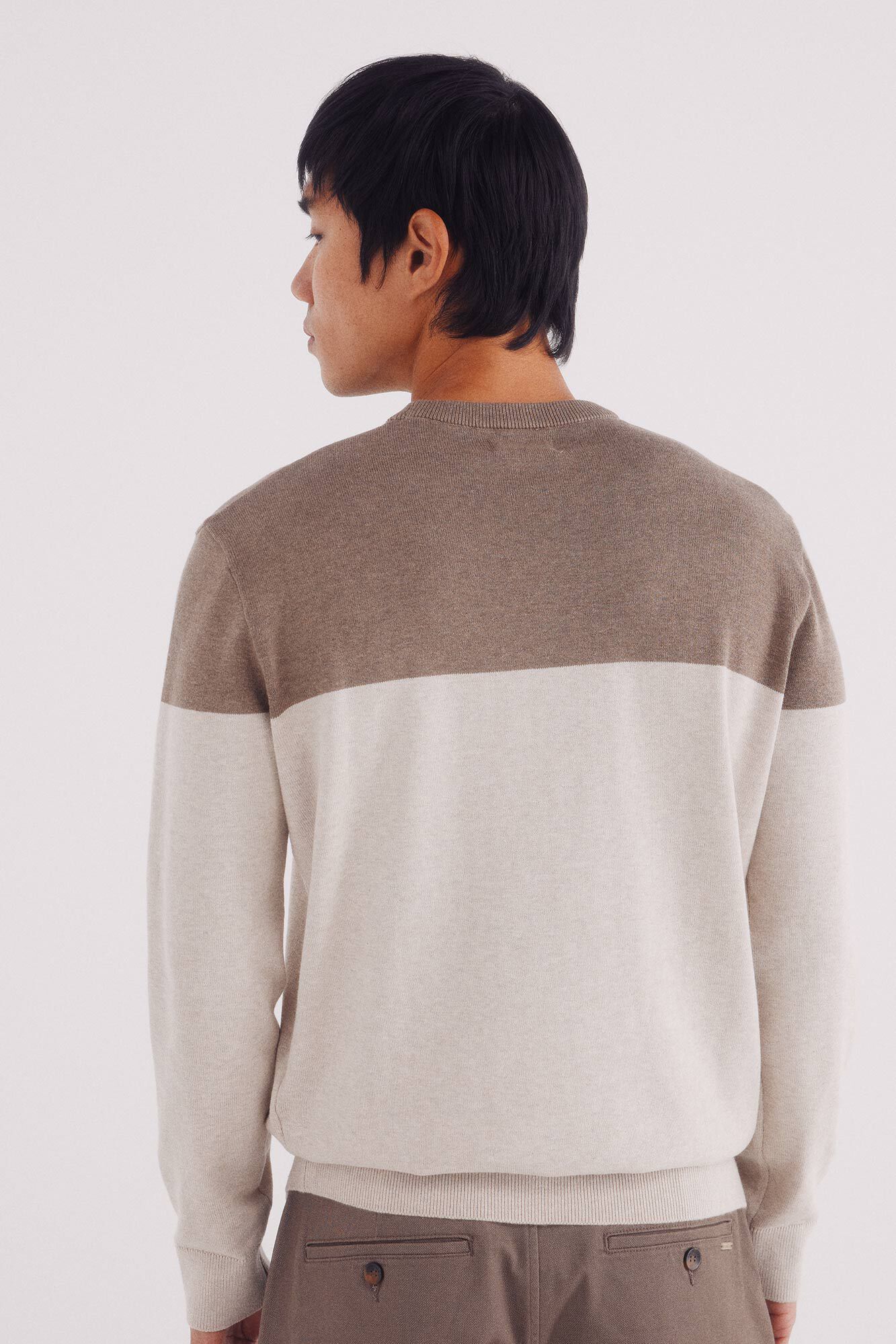 Springfield Jersey b&aacute;sico con bloques de color caf&eacute;