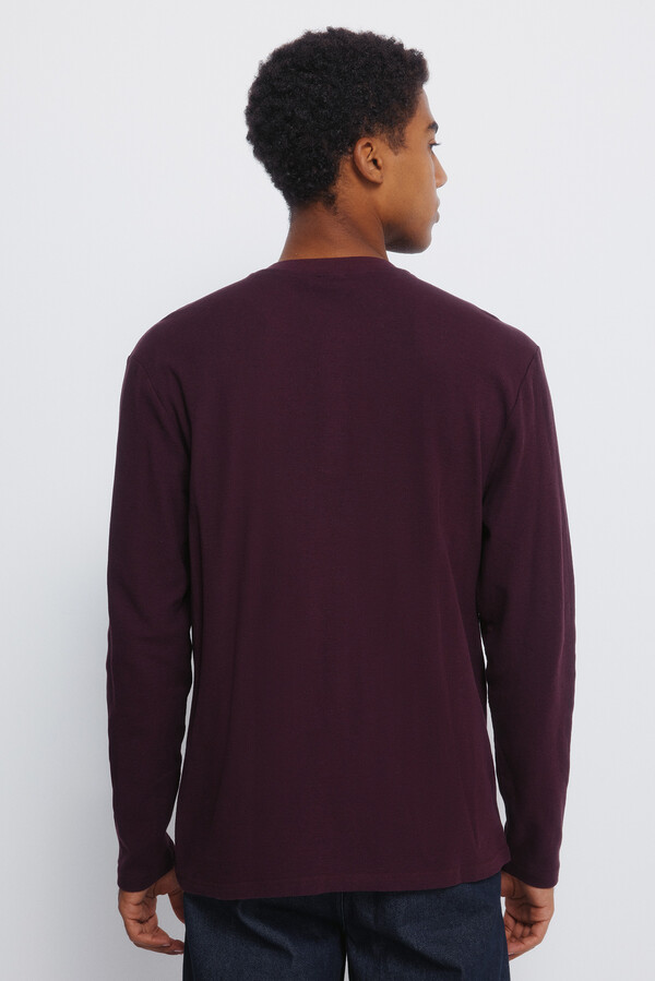 Springfield manga Cuello redondo con botones de playera naranja