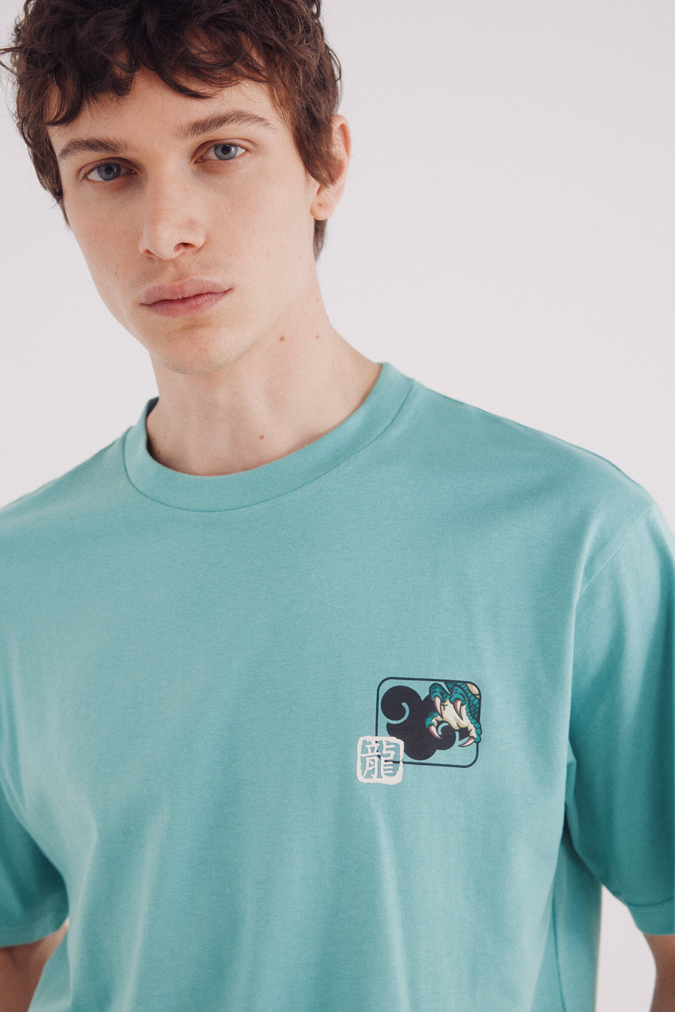 Springfield Camiseta drag&oacute;n verde