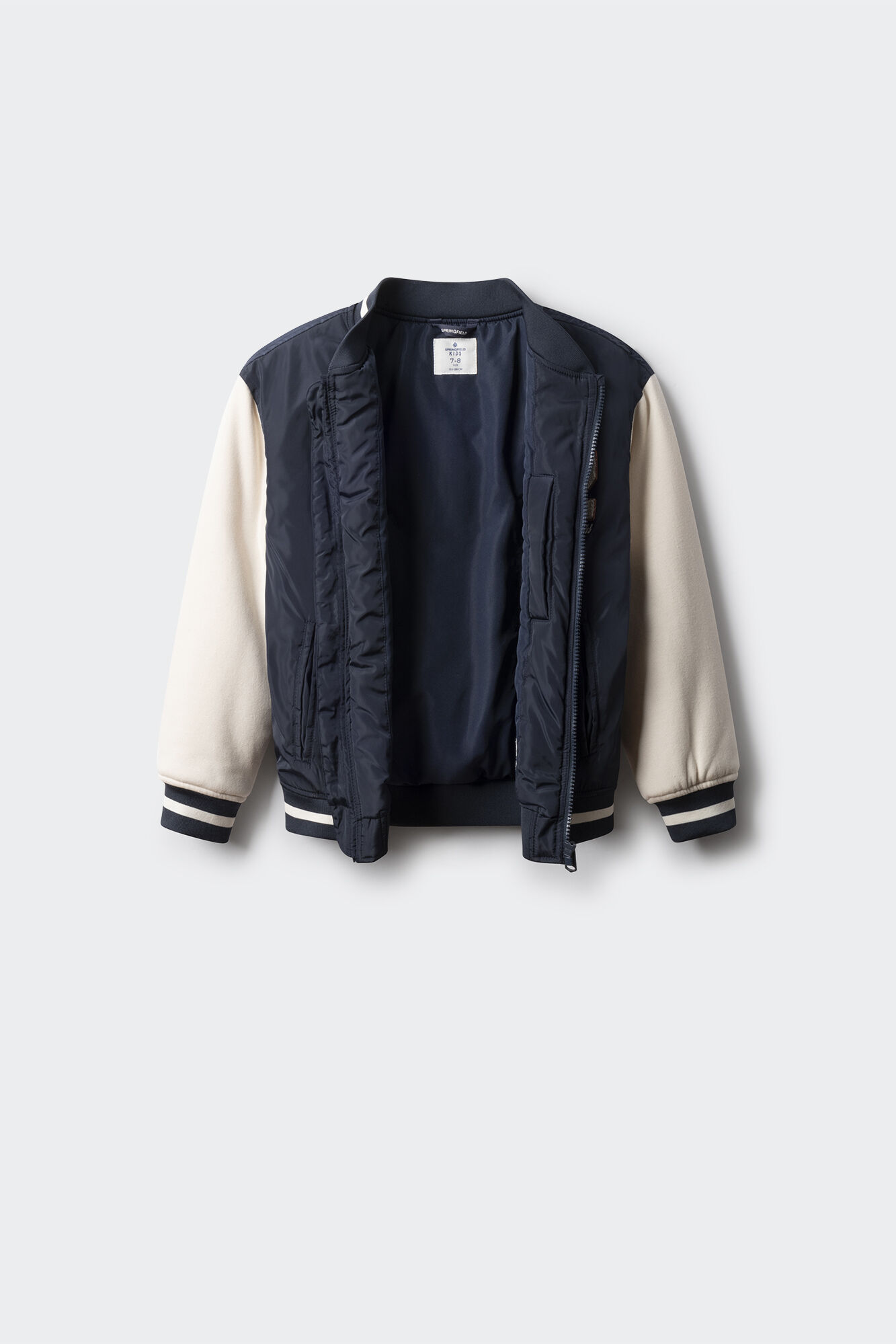 Springfield Kids Chaqueta varsity beisbolera ni&ntilde;o azul