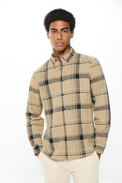 Springfield Camisa cuadros beige