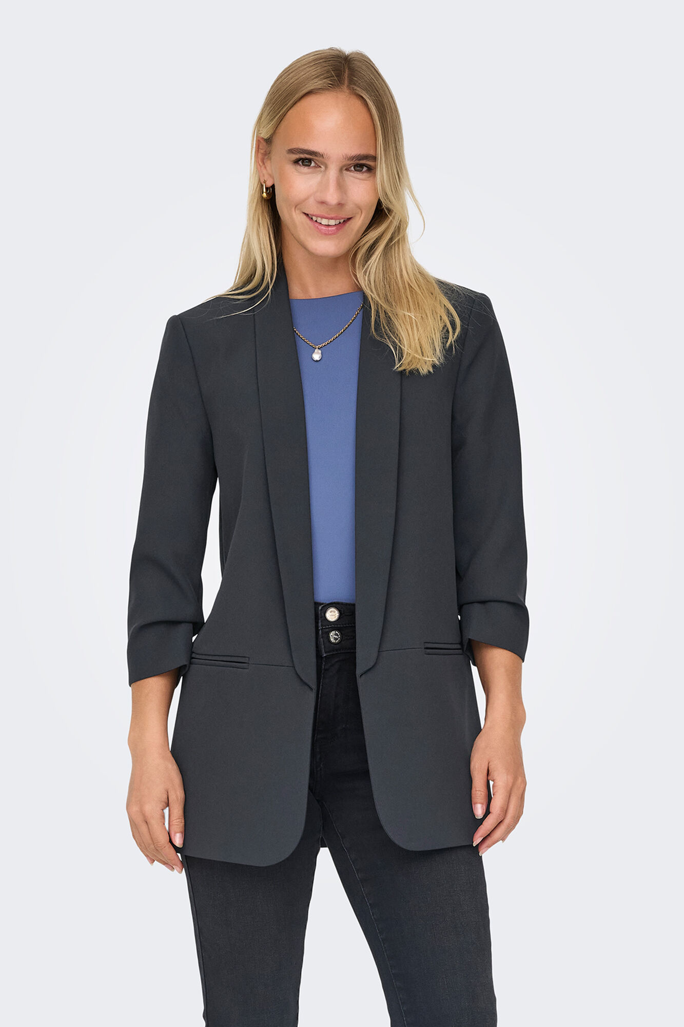 Only Blazer abierta manga remangada