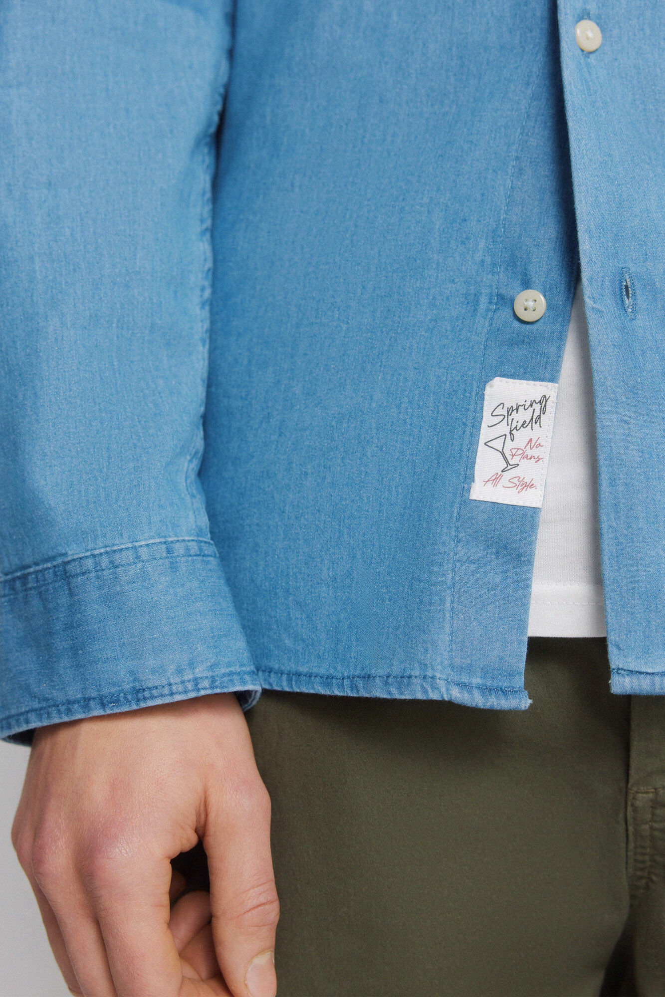 Springfield Camisa de mezclilla azul