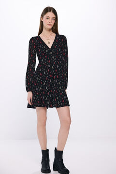 Springfield Vestido corto estampado geométrico negro