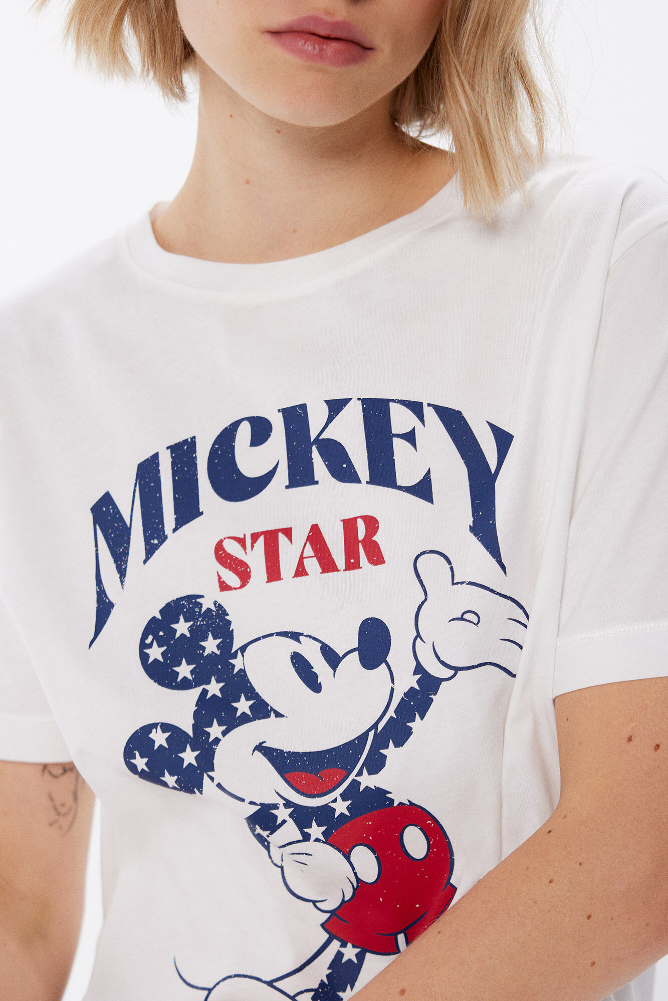 Springfield Playera "Mickey Mouse" USA beige