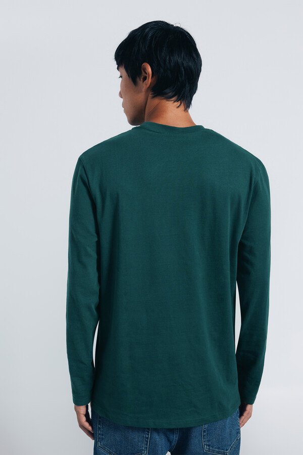 Springfield Playera básica de manga larga con acabado suave. verde