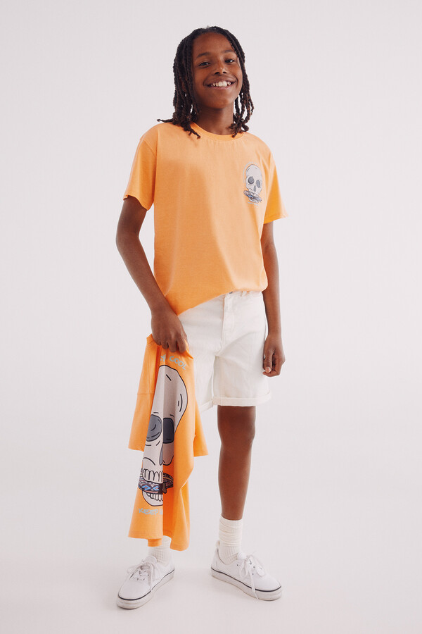 Springfield Kids Camiseta calavera niño naranja