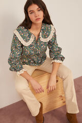 Springfield Blusa Cuello Bobo Lace verde