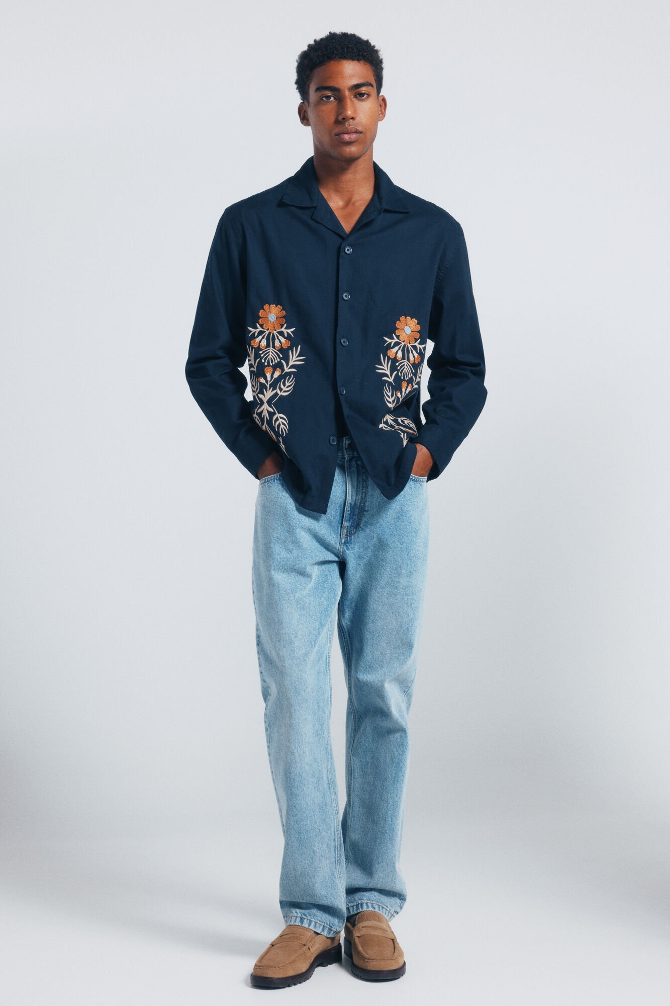 Springfield Bordado sobrecamisa azul