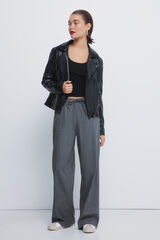 Springfield Pantalones jogger de rayas de lúrex gris