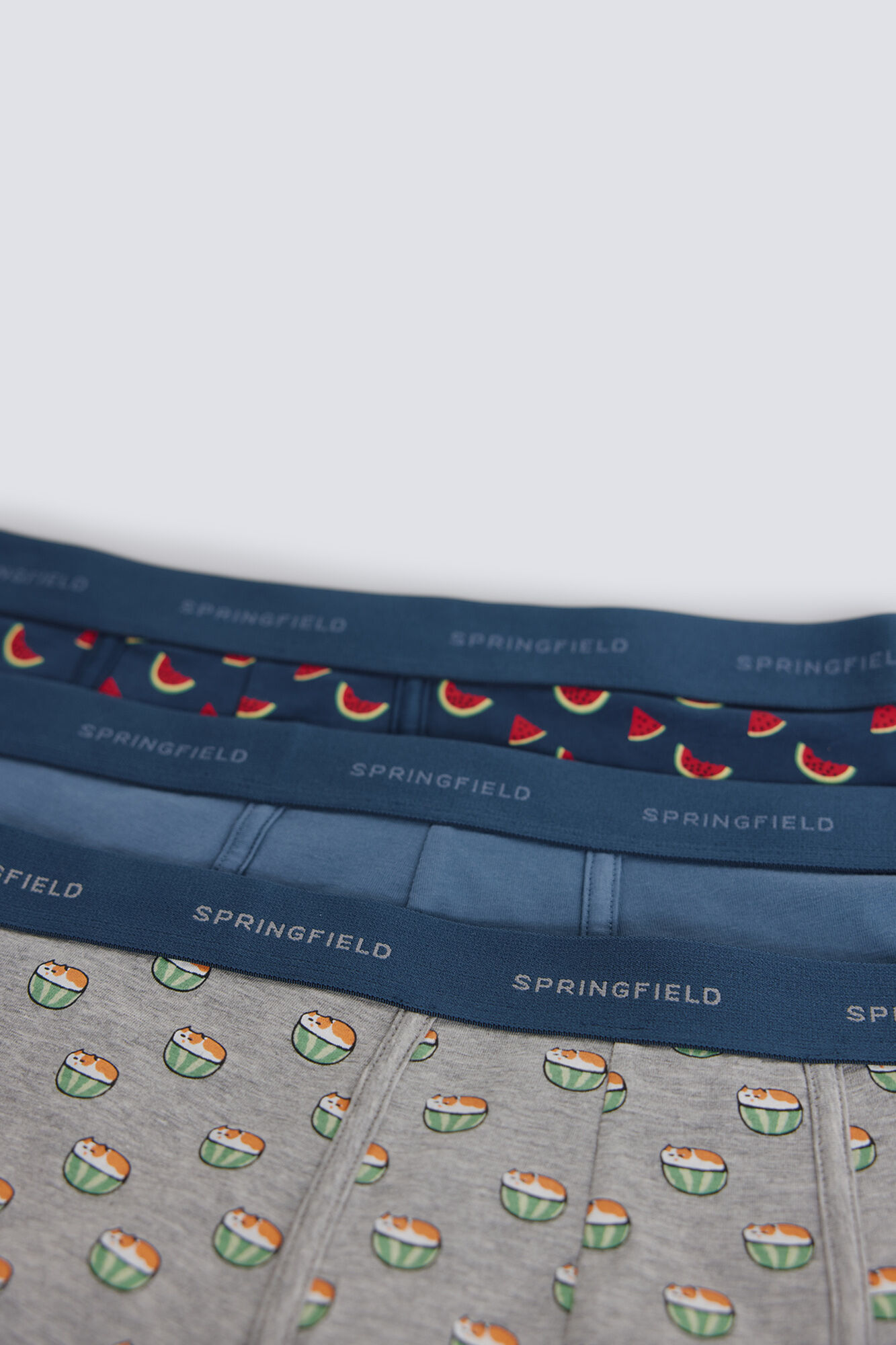 Springfield Pack de 3 boxers estampado de sand&iacute;as azul mezcla